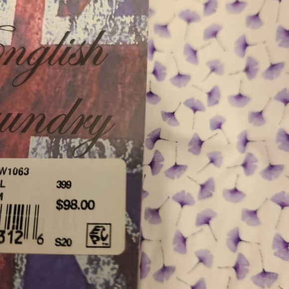 English Laundry Men's White and Purple Patterned Shirt Size Medium - Picture 5 of 7